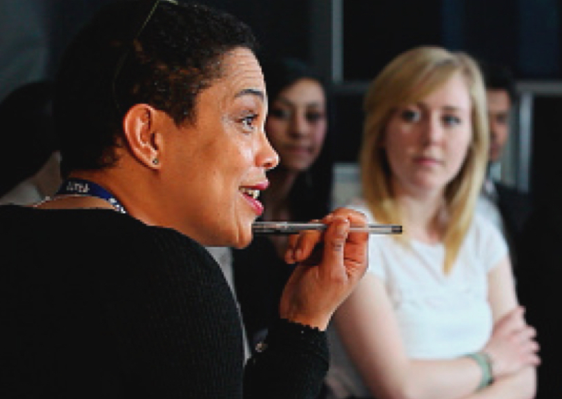 presenter talking to an audience